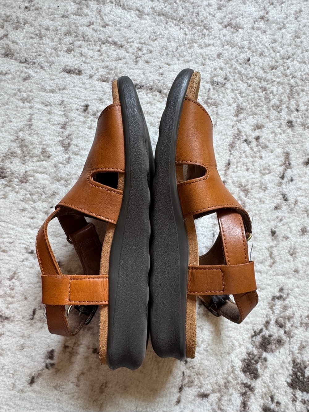 SAS Tripad Comfort Leather Tan Open Sandals 7 W Carmel Brown Color - Picture 6 of 7